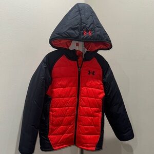 Under Armour Boys Black and Red Quilted Jacket